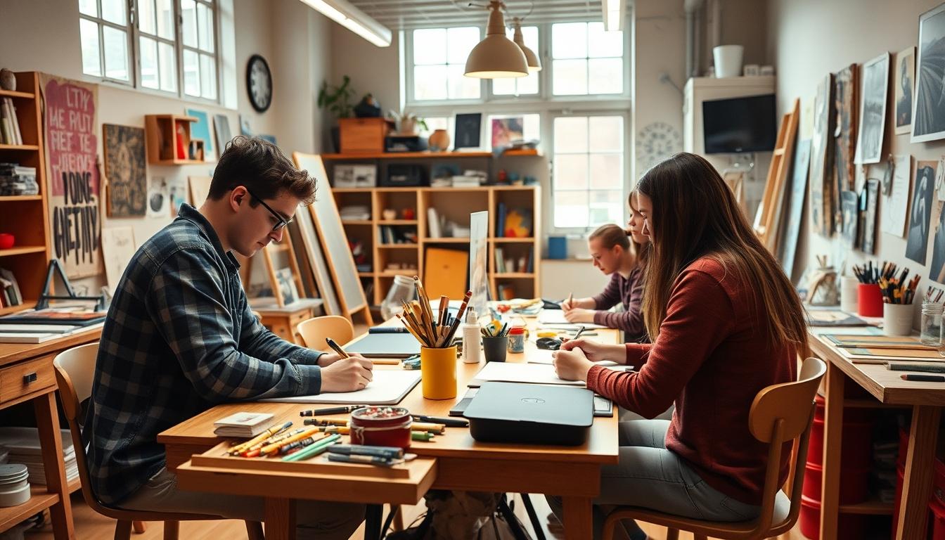 Student using a study guide to organize academic notes